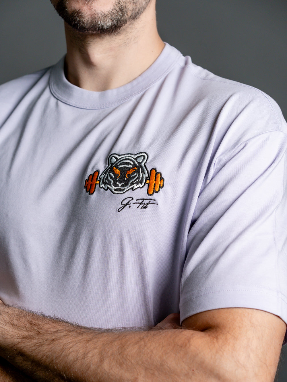 T - SHIRT OVERSIZE CON TIGRE RICAMATA - UOMO