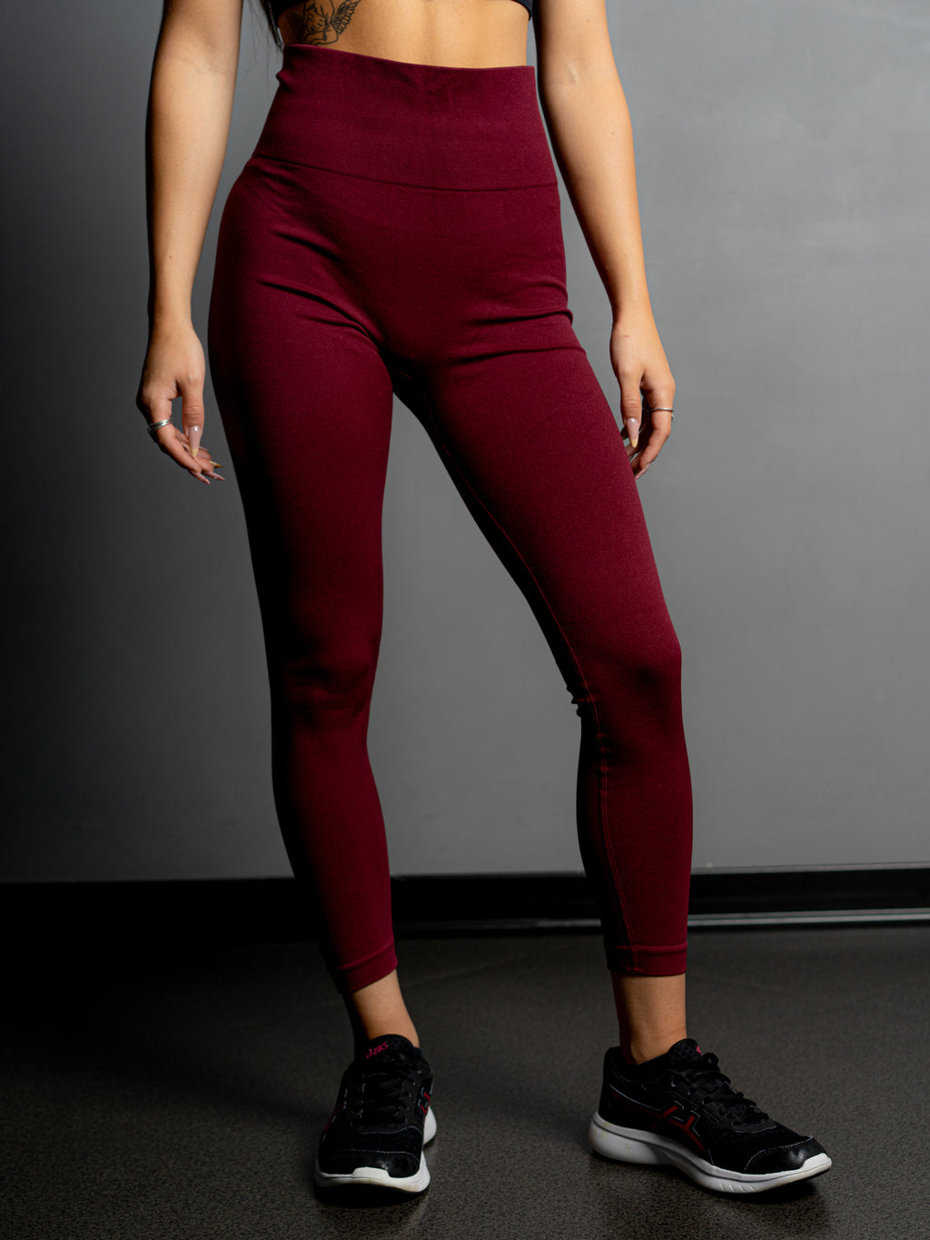 BORDEAUX DOUBLE CURL LEGGINGS