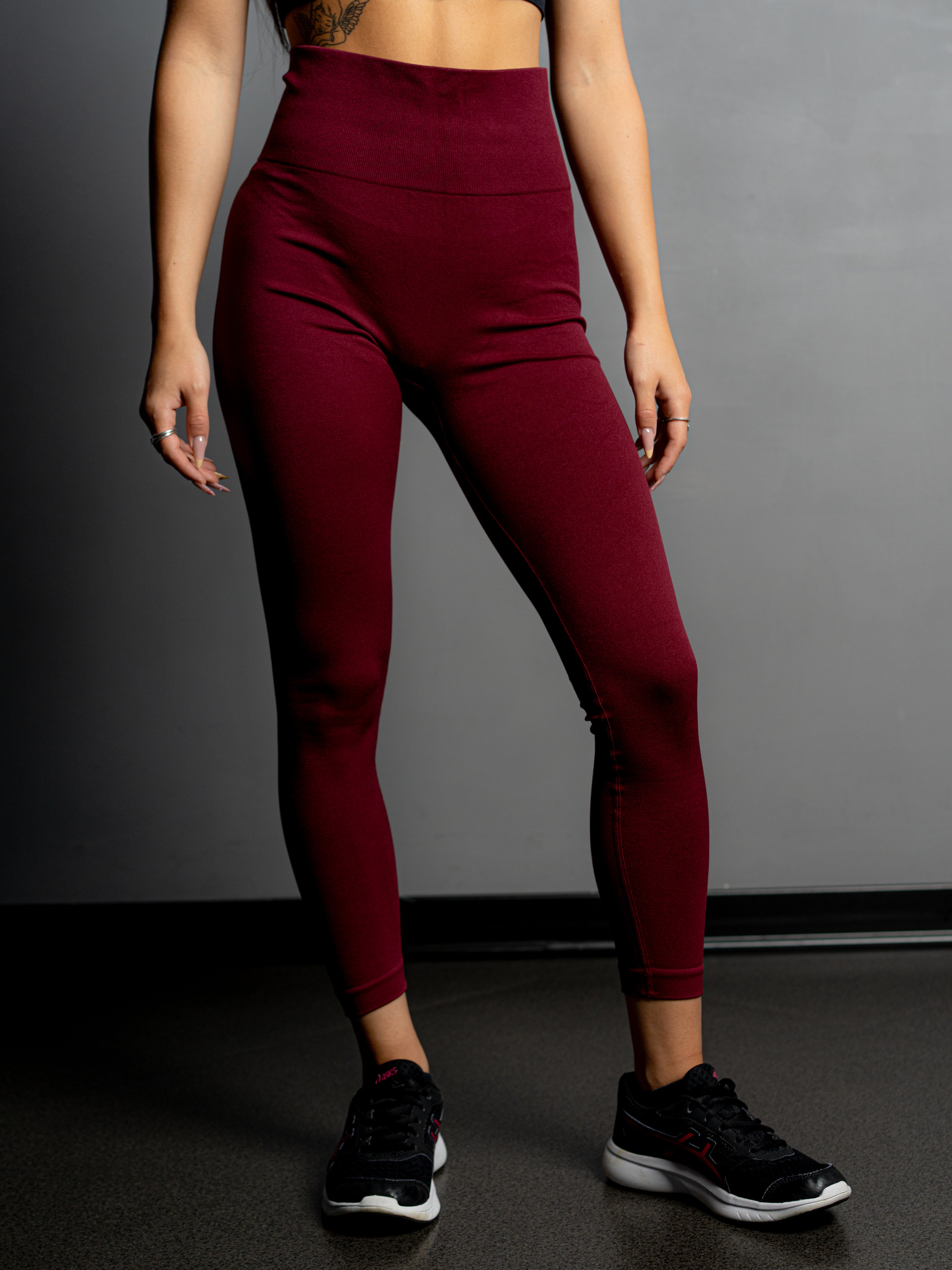 BORDEAUX DOUBLE CURL LEGGINGS