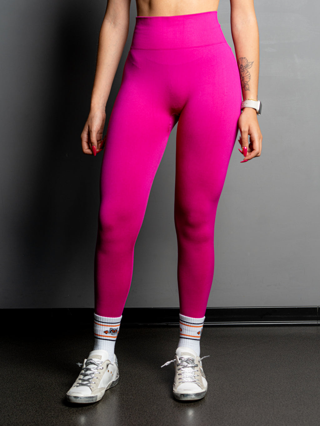 FUCSIA DOUBLE CURL LEGGINGS