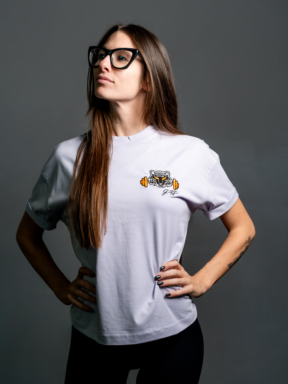 T - SHIRT OVERSIZE CON TIGRE RICAMATA - DONNA