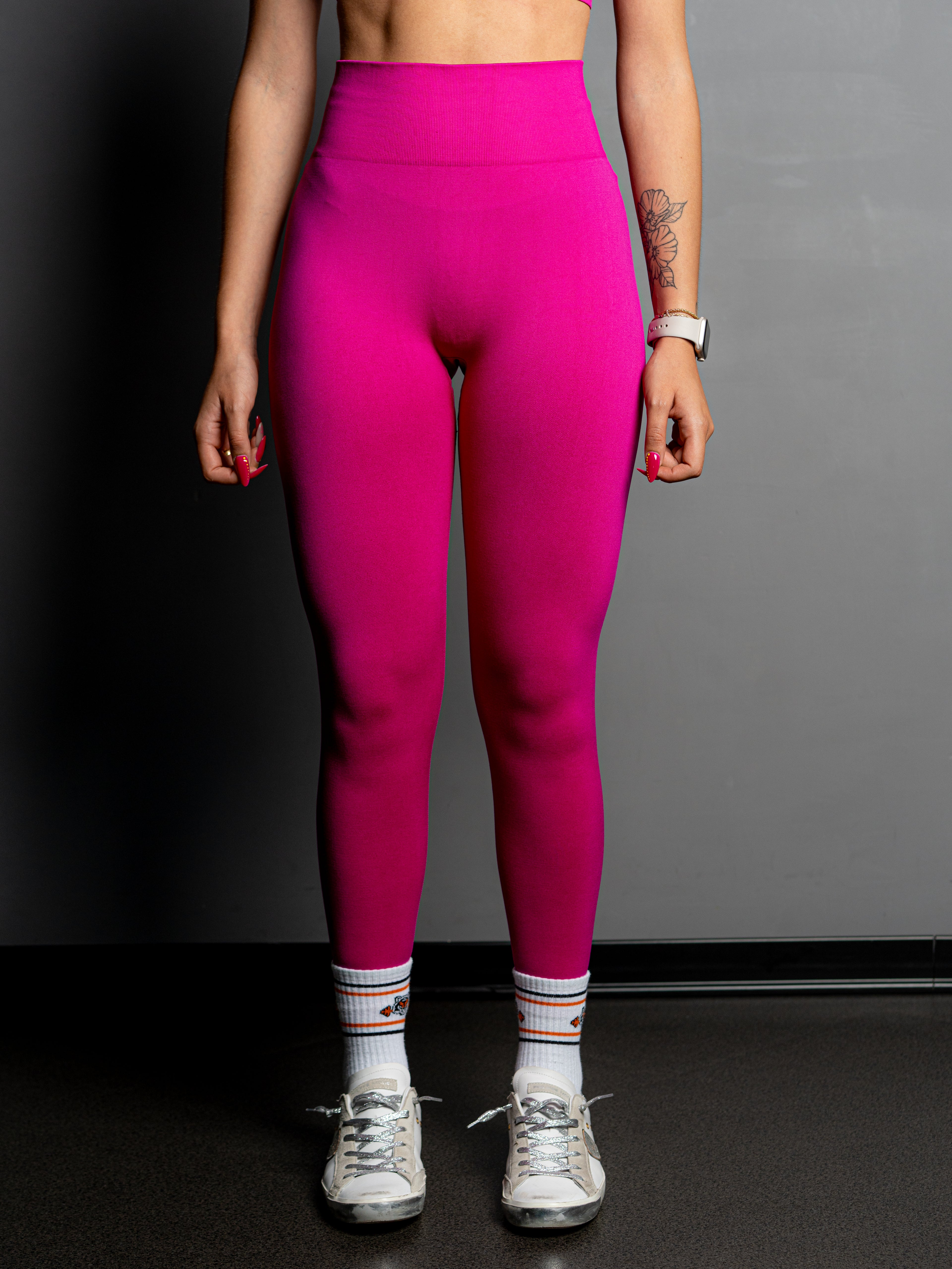 FUCSIA DOUBLE CURL LEGGINGS
