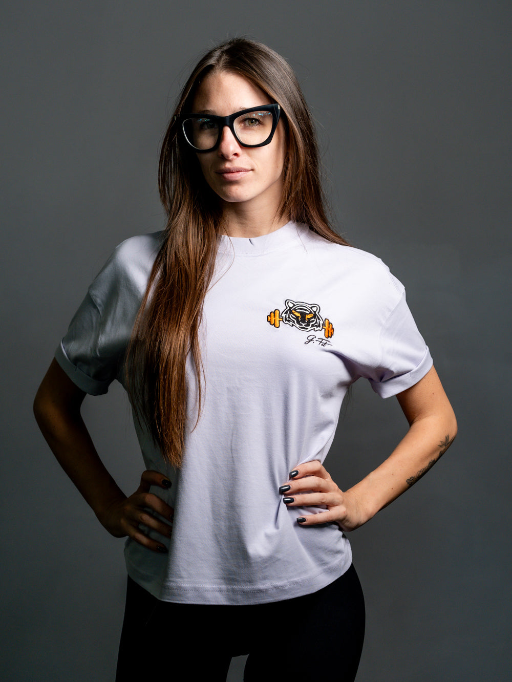 T - SHIRT OVERSIZE CON TIGRE RICAMATA - DONNA