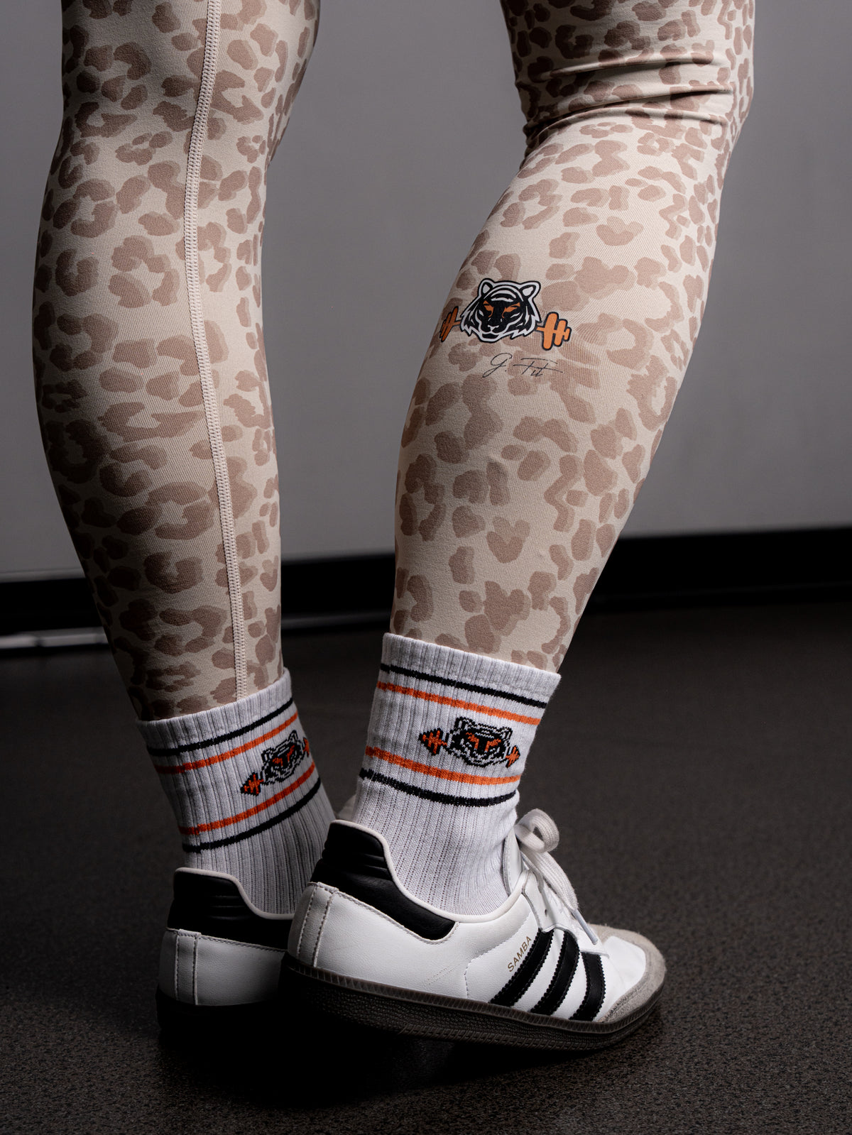 BEIGE LEOPARD CONTRAST LEGGINGS