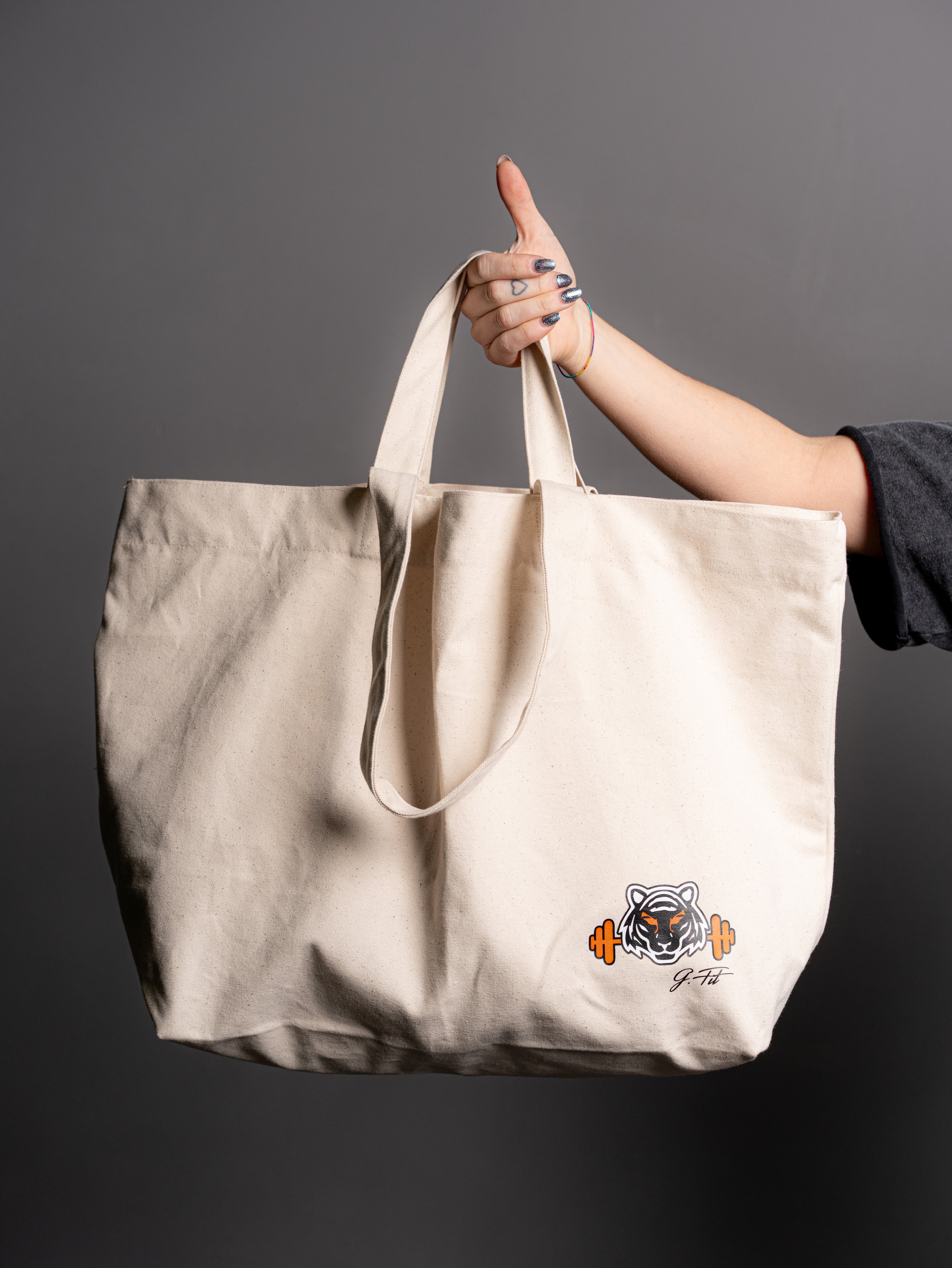 BEIGE OVERSIZE COTTON BAG