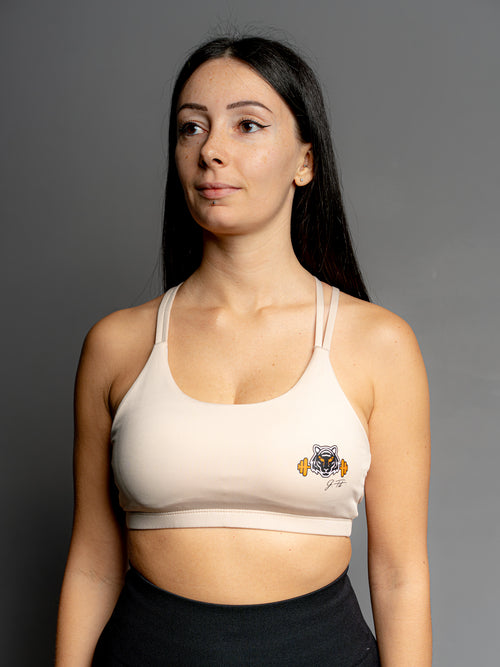 BEIGE CROSS FLOW TOP