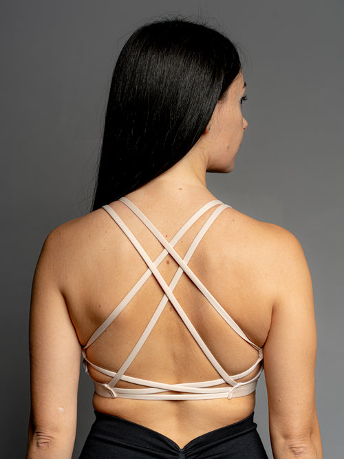 BEIGE CROSS FLOW TOP