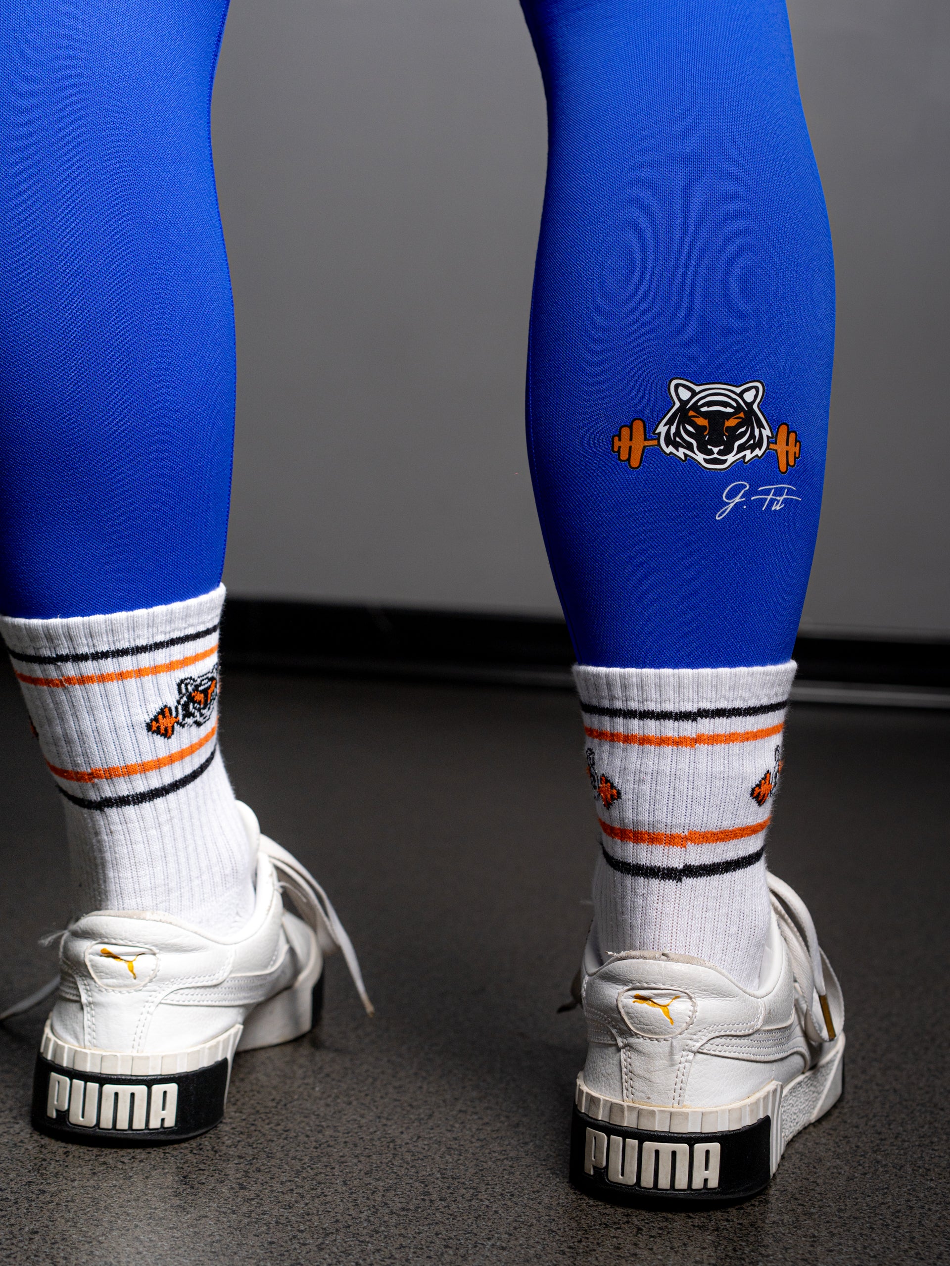 BLUE SCULPTY LEGGINGS