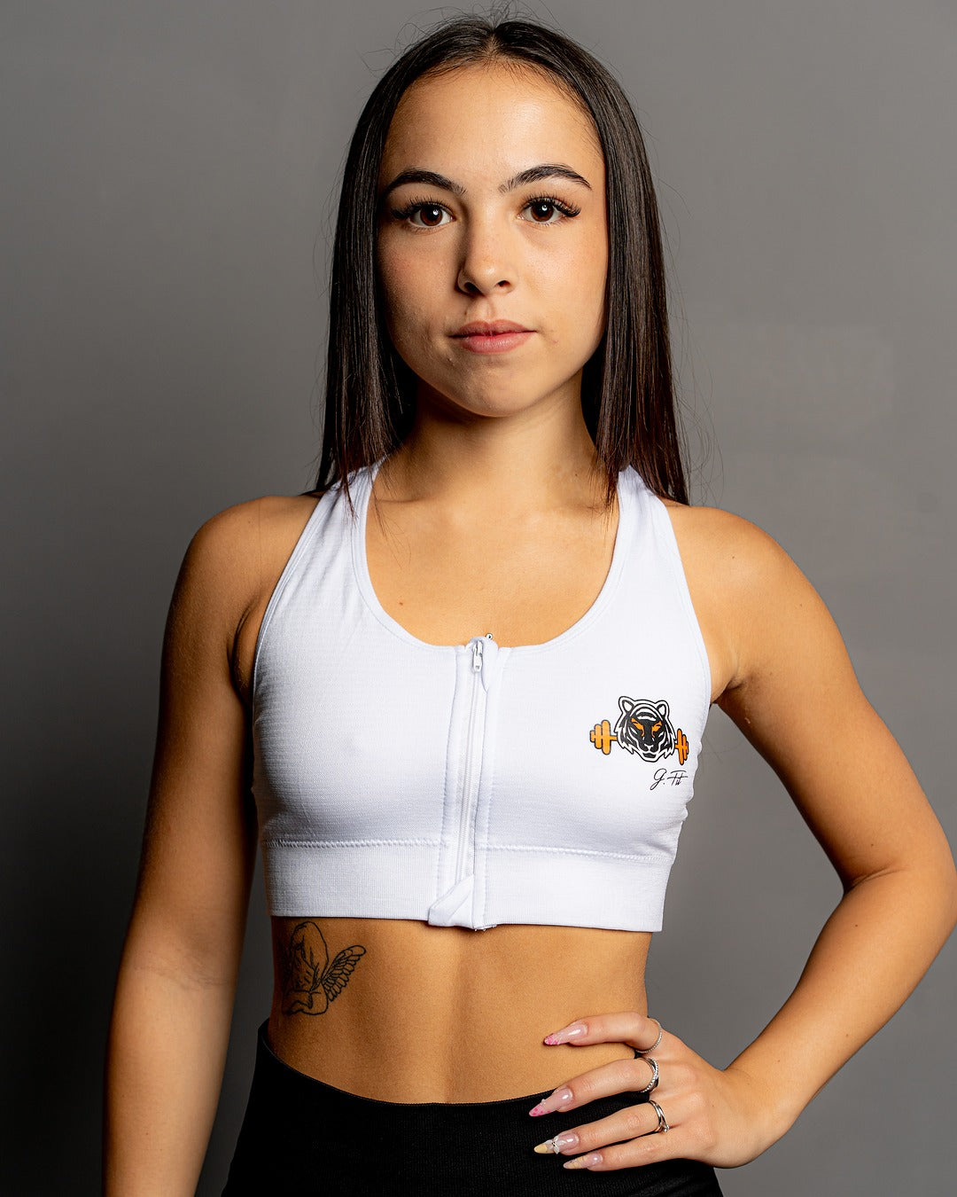 WHITE ZIP-FIT TOP