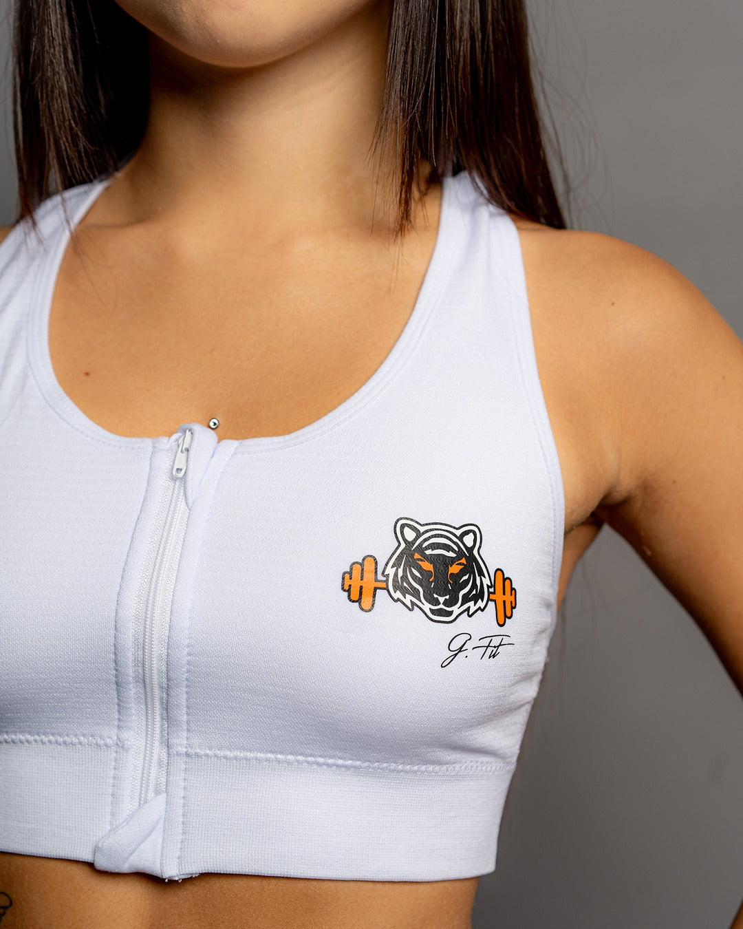 WHITE ZIP-FIT TOP
