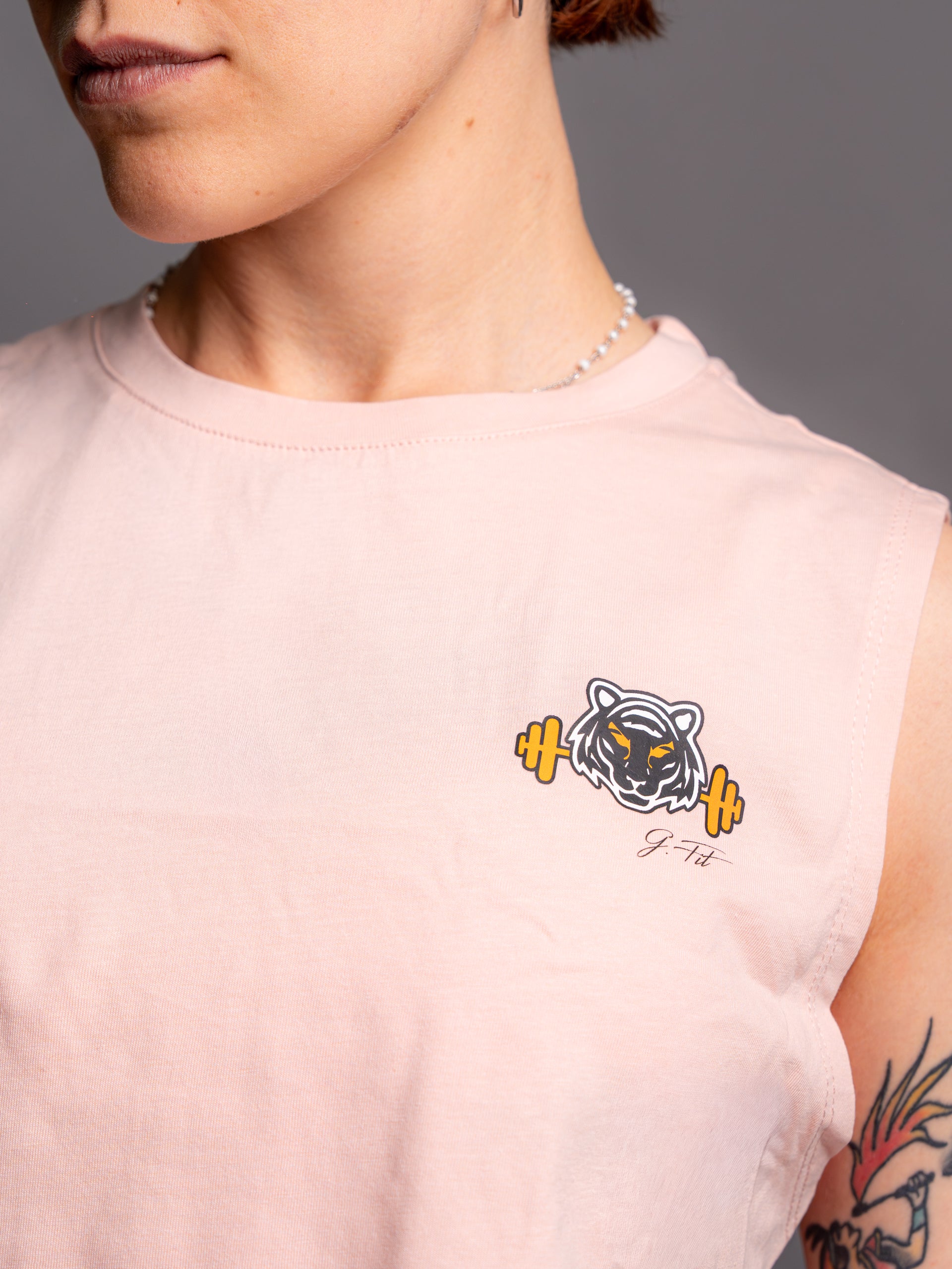 PINK CROPPED TANK TOP
