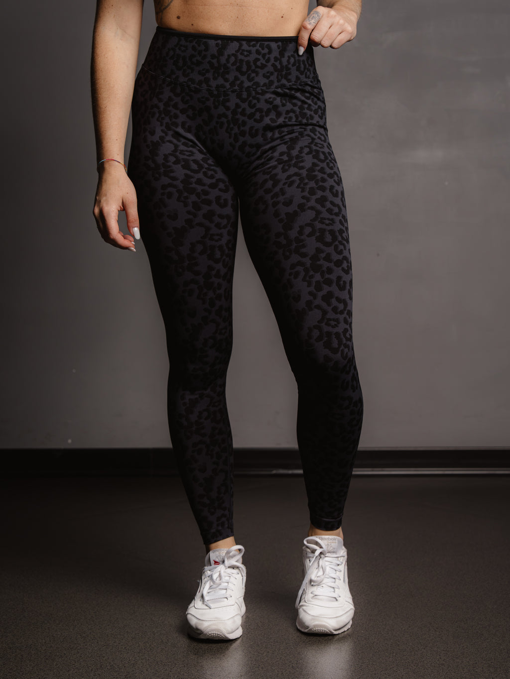 BLACK LEOPARD CONTRAST LEGGINGS