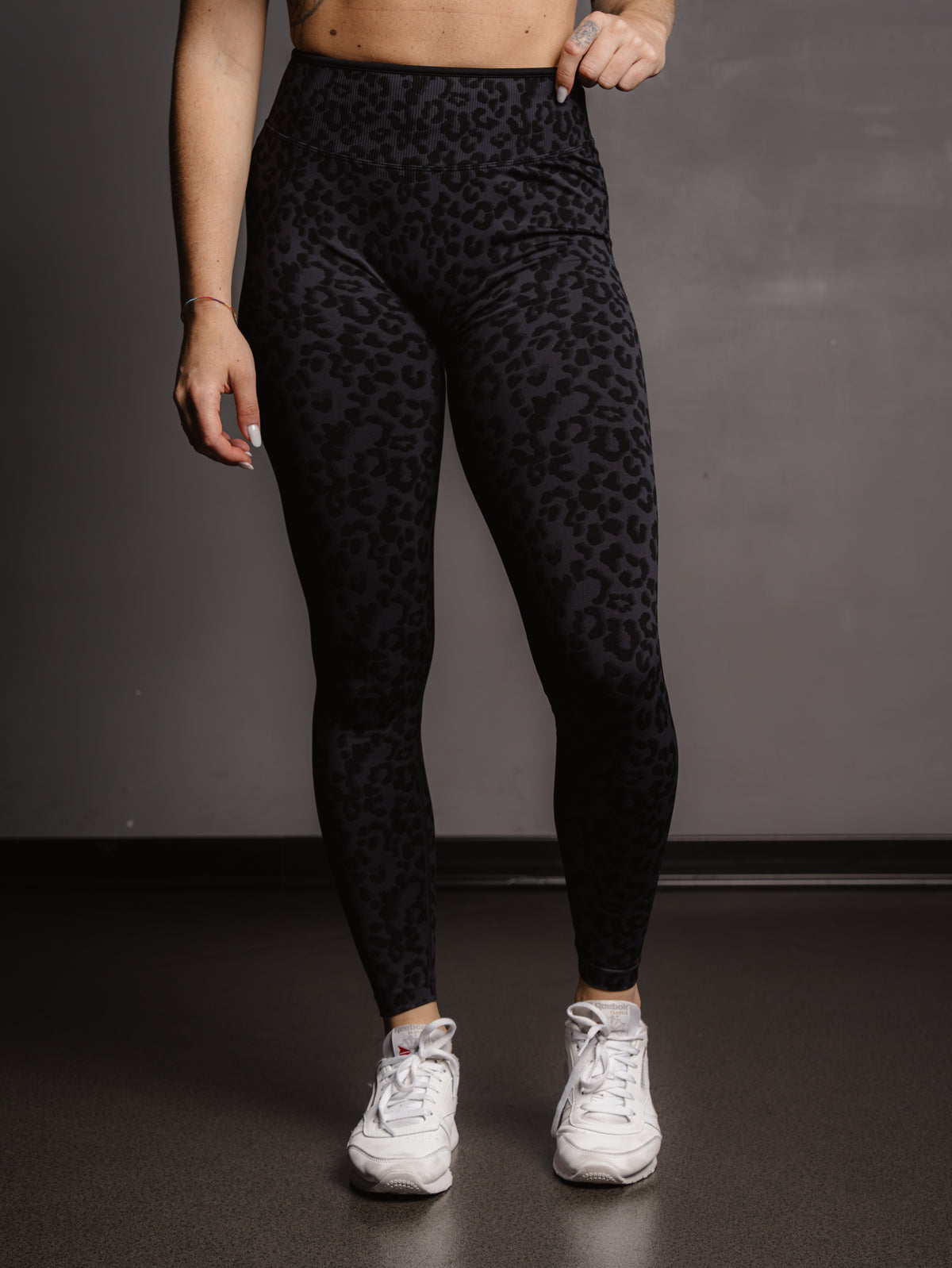 BLACK LEOPARD CONTRAST LEGGINGS