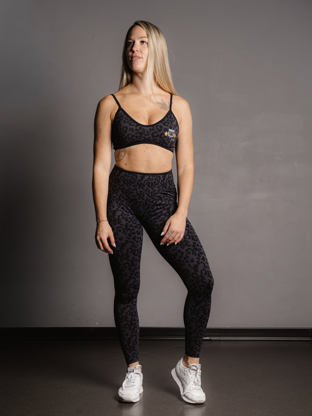 BLACK LEOPARD CONTRAST LEGGINGS