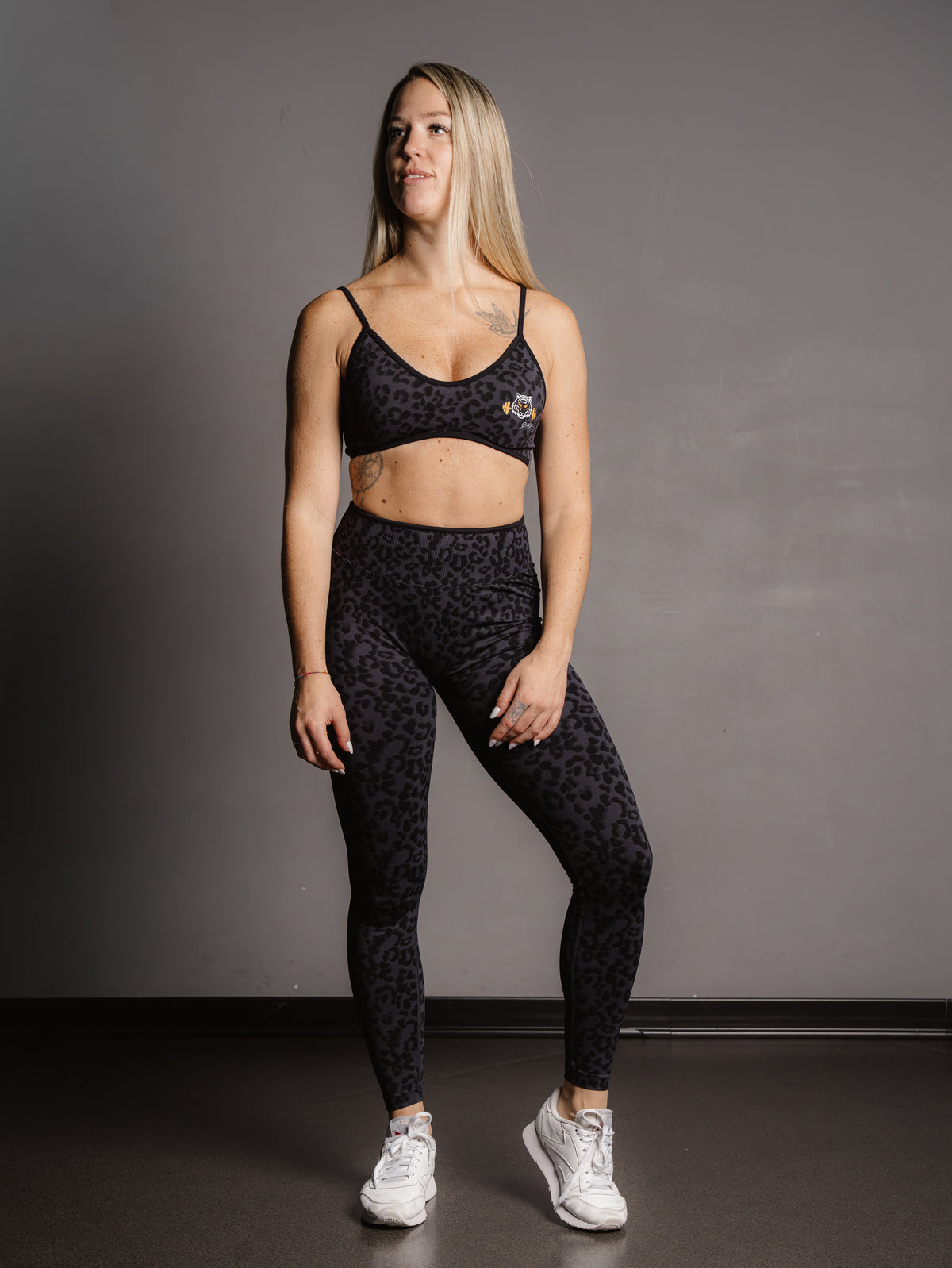 BLACK LEOPARD CONTRAST LEGGINGS